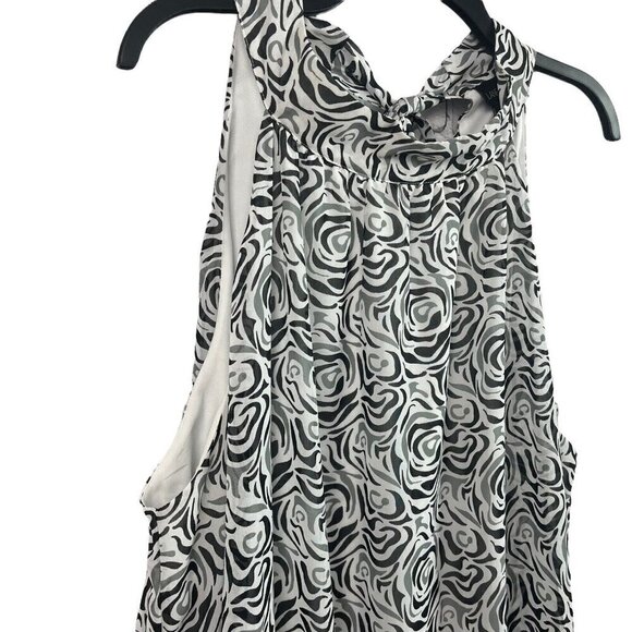 Lane Bryant Womens Lined Blouse Sleeveless Elastic Hem Black White 26/28W - Picture 4 of 8